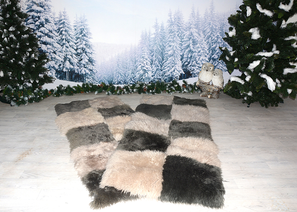 Bettumrandung Unterbett Twinset Lammfell Beige Grau (öko)